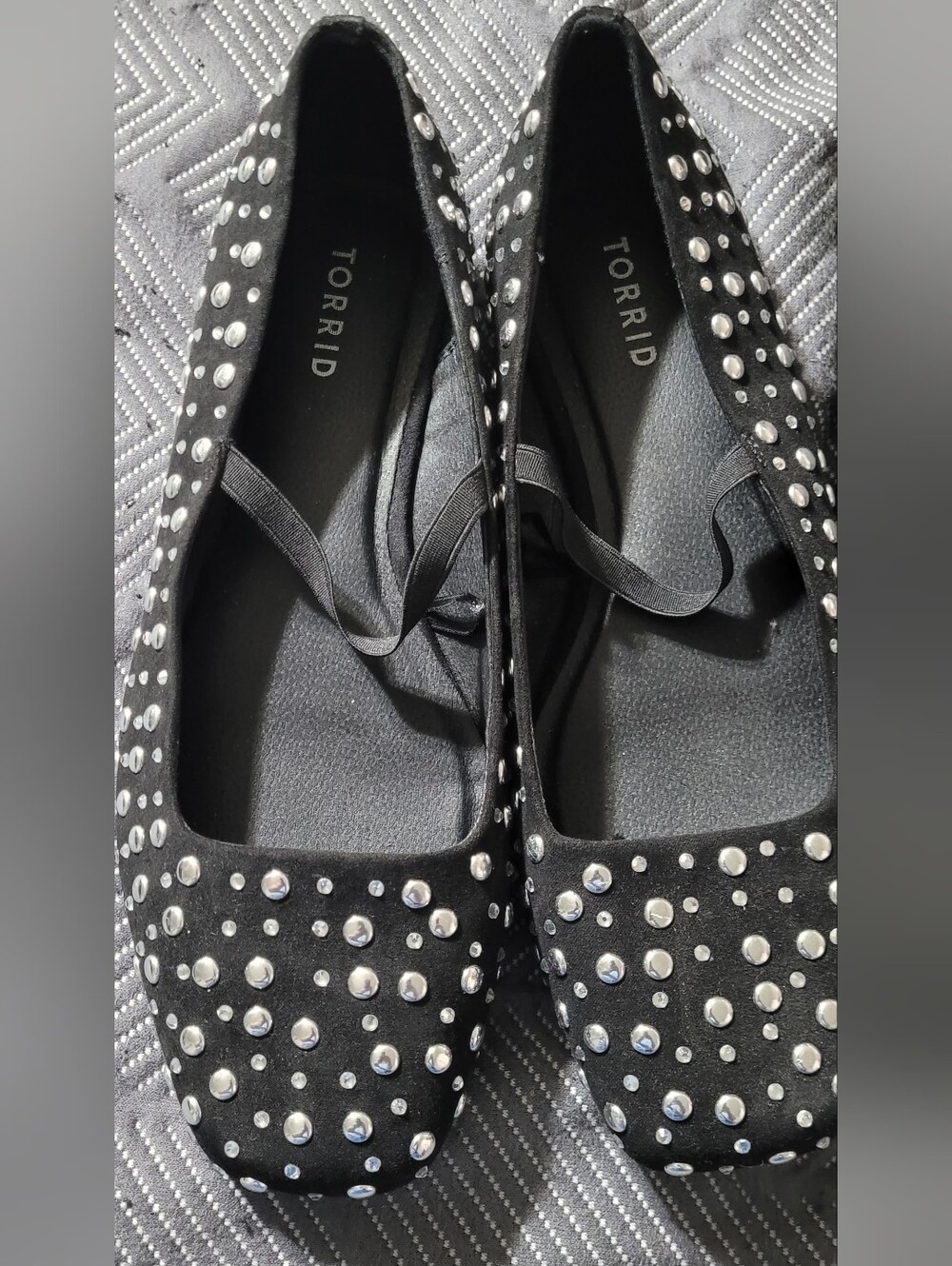 Torrid Size 11 Black Ballet Flats & Black Studded Flats - Picture 2 of 4